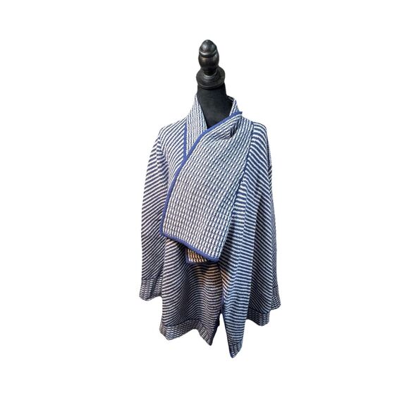 Southern Tide Blue Wool Cashmere Wrap Pocket Oversized Sweater Women’s Size M - Picture 3 of 11